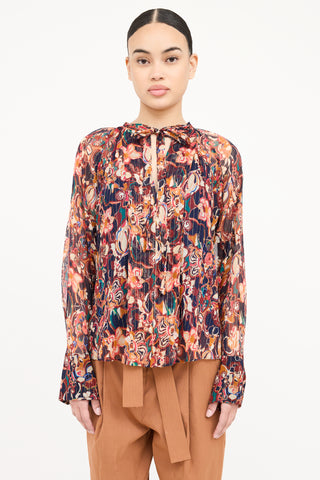 A.L.C. Frida Pattern Sheer Top