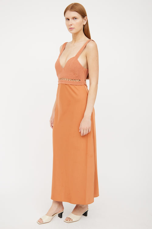 Orange Crochet & Satin Maxi Dress A.L.C.