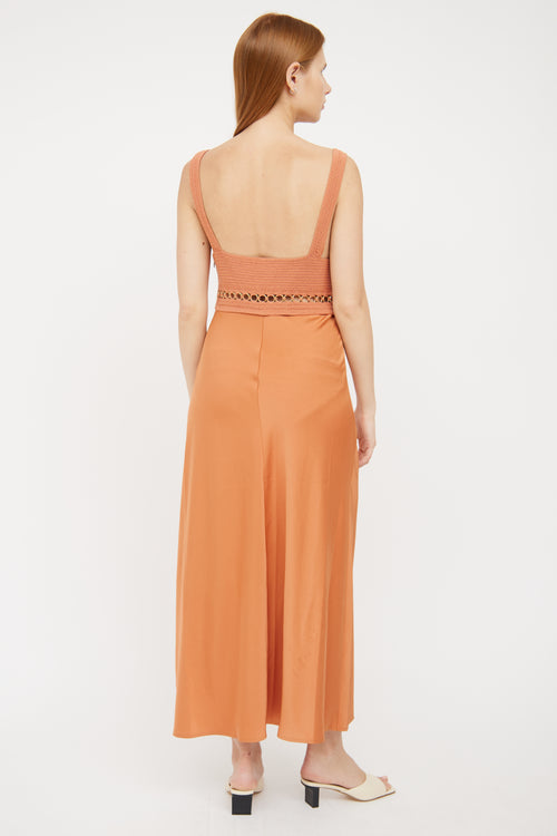 Orange Crochet & Satin Maxi Dress A.L.C.