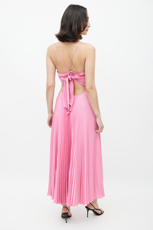 A.L.C. Pink Pleated Midi Dress
