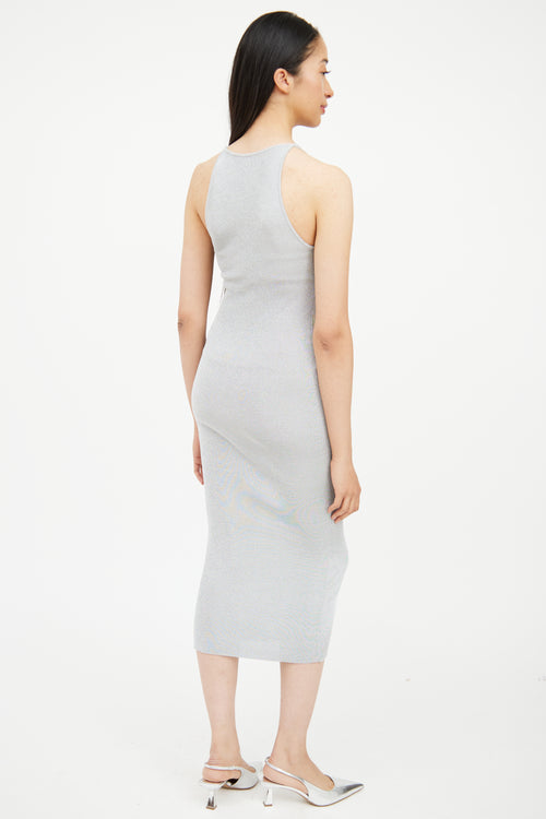 A.L.C. Grey Metallic Knit Midi Dress