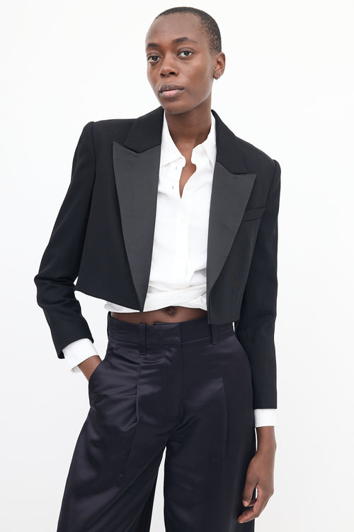 A.L.C. Black Anderson Cropped Tux Blazer