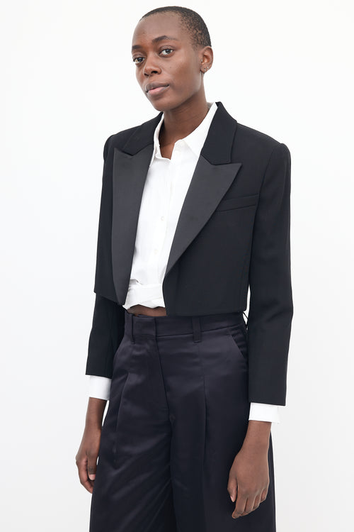 A.L.C. Black Anderson Cropped Tux Blazer