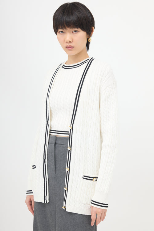 Alessandra Rich Cable Knit Cardigan