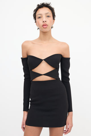 Alex Perry Black Hadley Cut Out Mini Dress