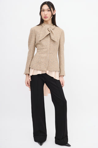 Alexander McQueen Beige & Multi Wool Tweed Jacket