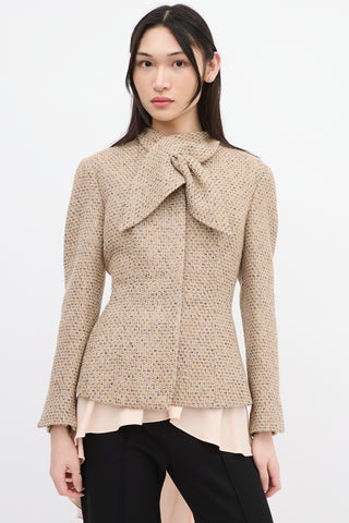 Alexander McQueen Beige & Multi Wool Tweed Jacket