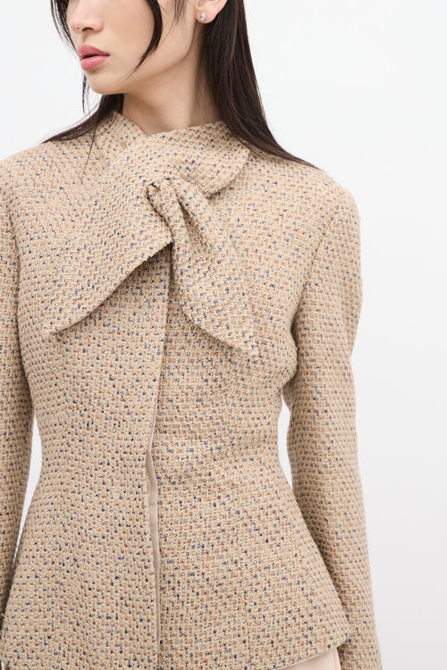 Alexander McQueen Beige & Multi Wool Tweed Jacket