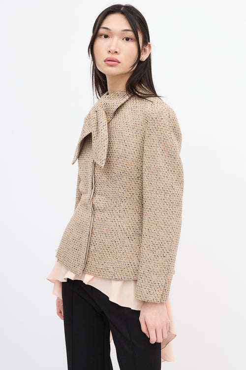 Alexander McQueen Beige & Multi Wool Tweed Jacket