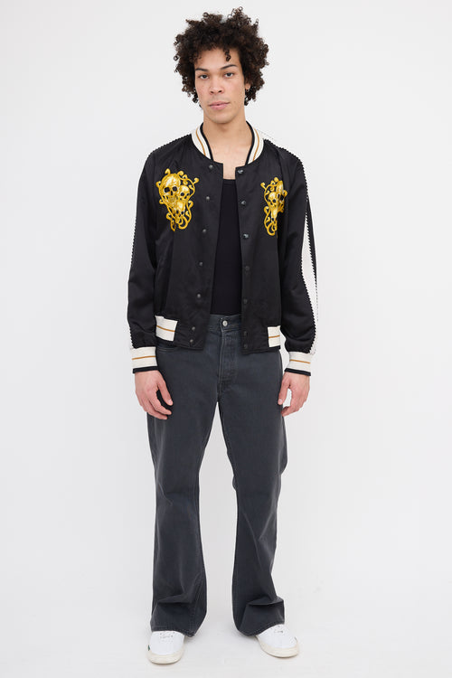 Alexander McQueen Silk Skull Bomber Jacket