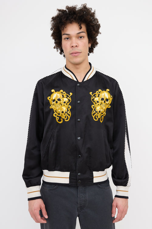 Alexander McQueen Silk Skull Bomber Jacket
