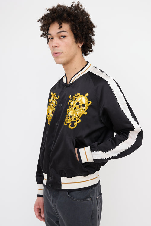 Alexander McQueen Silk Skull Bomber Jacket