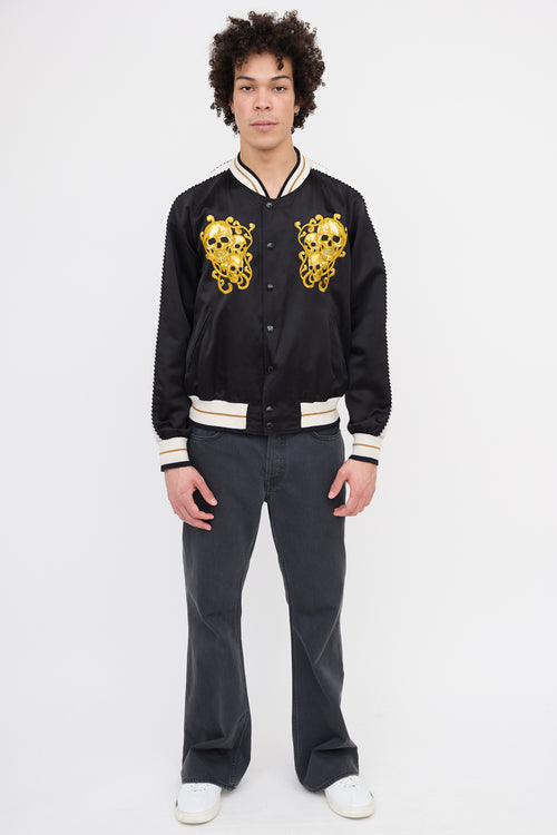Alexander McQueen Silk Skull Bomber Jacket