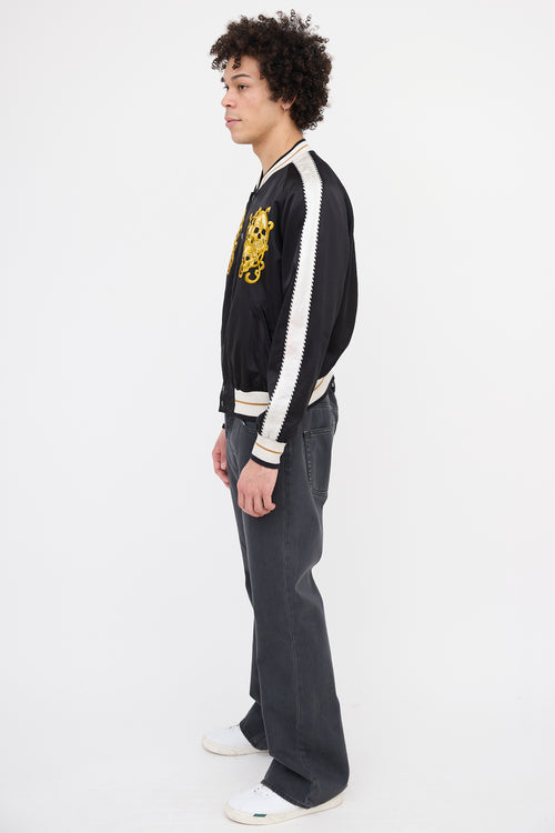 Alexander McQueen Silk Skull Bomber Jacket
