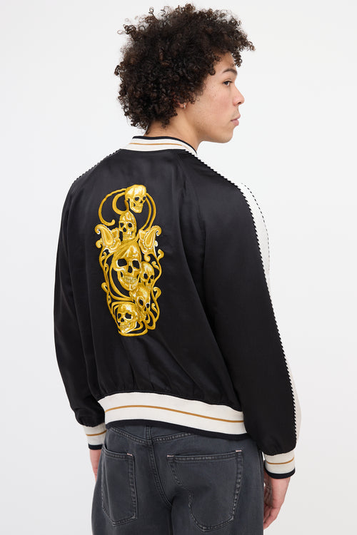 Alexander McQueen Silk Skull Bomber Jacket