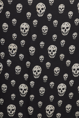 Alexander McQueen Black & White Silk Skull Scarf