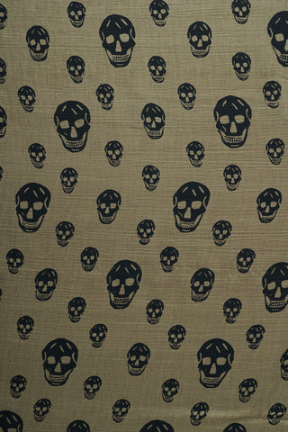 Alexander McQueen Green & Black Silk Skull Scarf