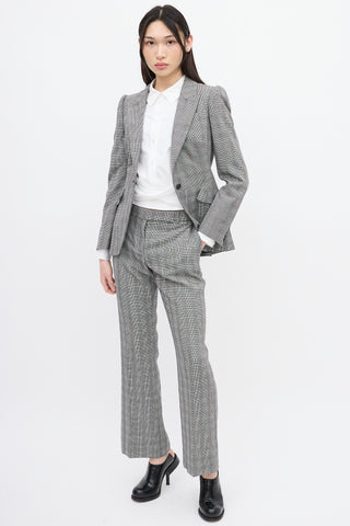 Alexander McQueen Black & White Wool Houndstooth Trouser