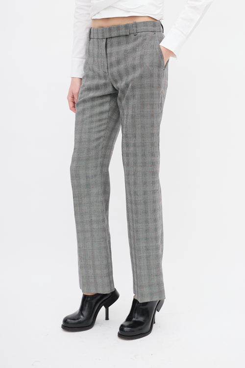 Alexander McQueen Black & White Wool Houndstooth Trouser