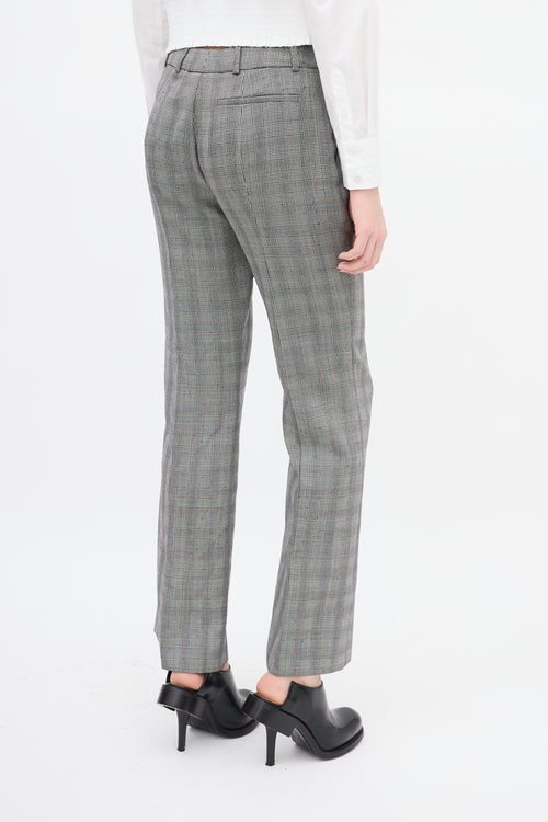 Alexander McQueen Black & White Wool Houndstooth Trouser