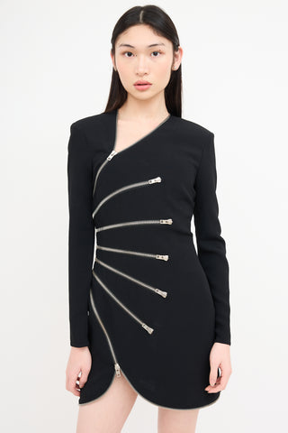 Alexander Wang Black Long Sleeve Zipper Dress