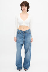 Alexander Wang Crystal Logo Cropped Cardigan