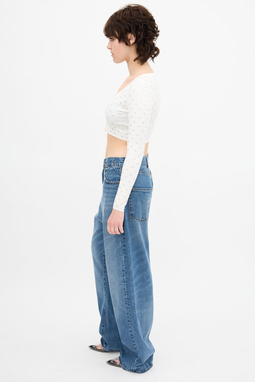 Alexander Wang Crystal Logo Cropped Cardigan