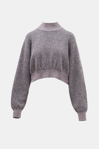 T by Alexander Wang Cropped Logo Sweater