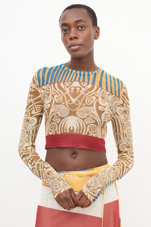 Alexis Brown & Multi Mesh Printed Top