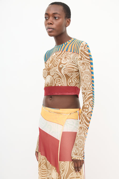 Alexis Brown & Multi Mesh Printed Top