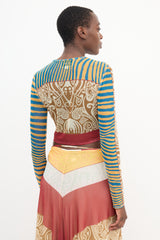 Alexis Brown & Multi Mesh Printed Top