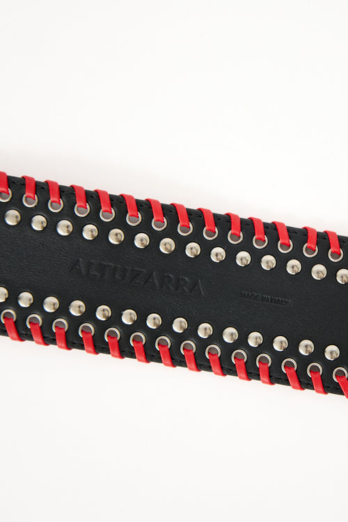 Altuzarra Leather Studded Belt