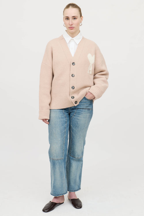 AMI Paris Wool Ami de Coeur Cardigan