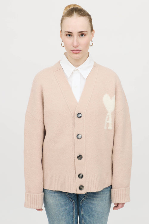 AMI Paris Wool Ami de Coeur Cardigan