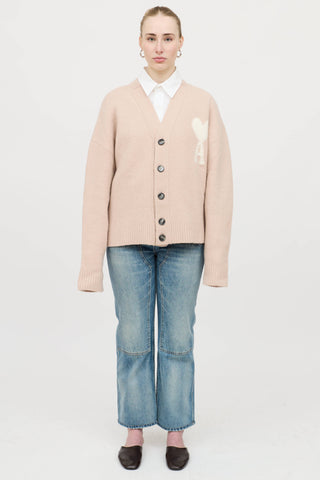 AMI Paris Wool Ami de Coeur Cardigan