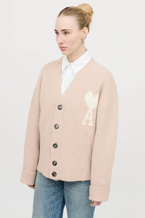 AMI Paris Wool Ami de Coeur Cardigan