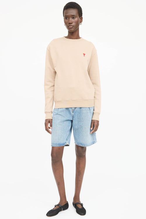 AMI Paris Logo Crewneck Sweatshirt