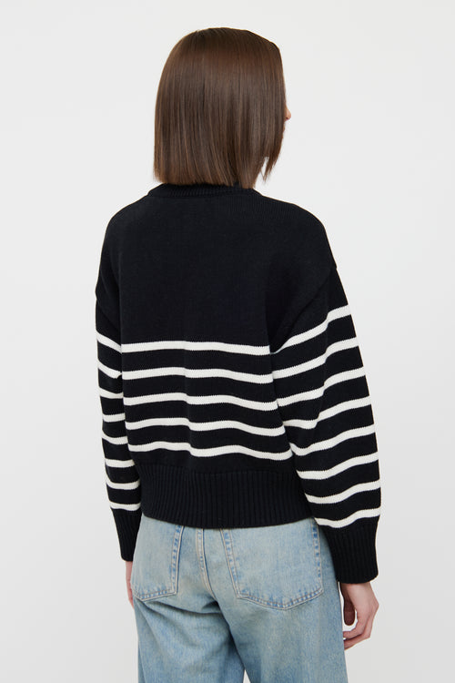 AMI Black, White, and Red Knit Sweater