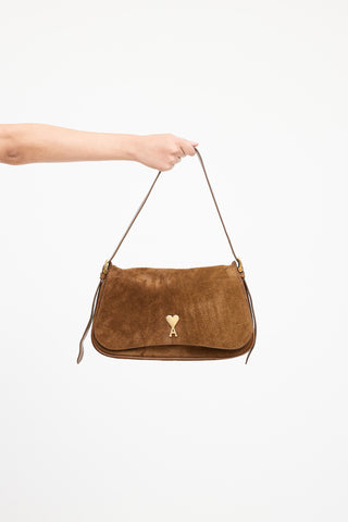 AMI Paris Suede Paname Paname Shoulder Bag