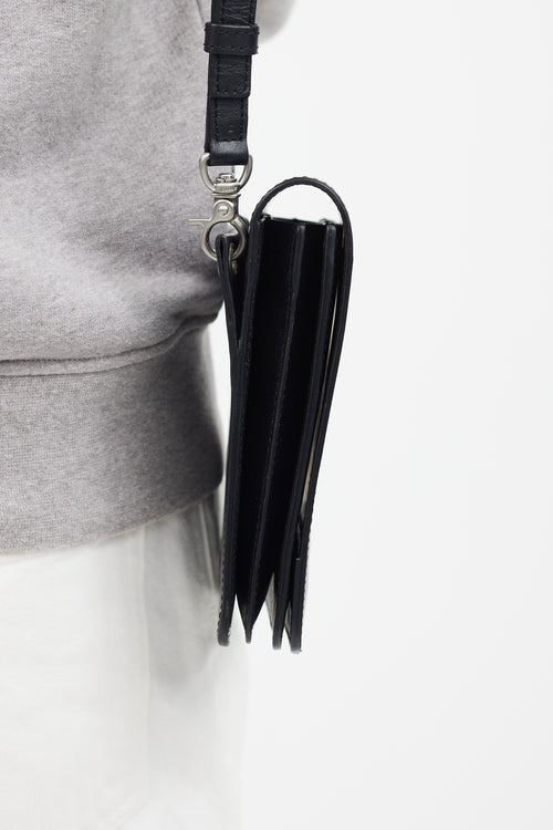 AMI Paris Black Leather Crossbody Bag