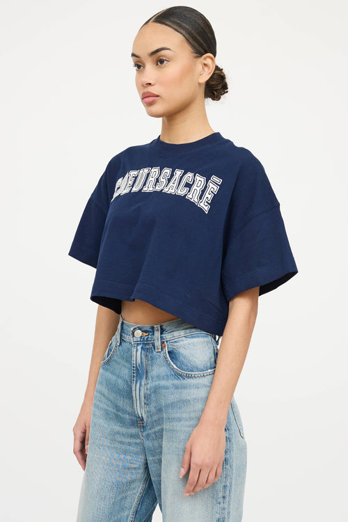 AMI Paris Embroidered Cropped T-Shirt