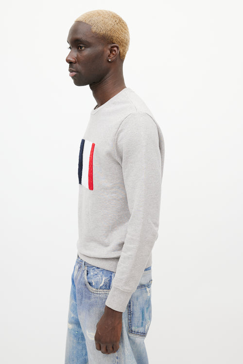 AMI Paris Grey & Multicolour Logo Sweatshirt