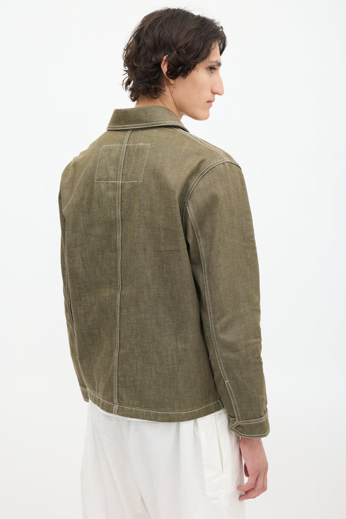 AMI Paris Khaki Green Denim Chore Jacket