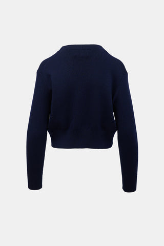 AMI Paris Merino Wool Logo Cardigan