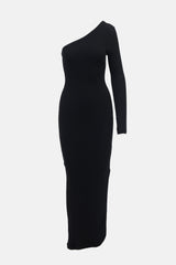 AMI Paris Ribbed One Shoulder Dress