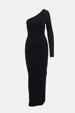 AMI Paris Ribbed One Shoulder Dress