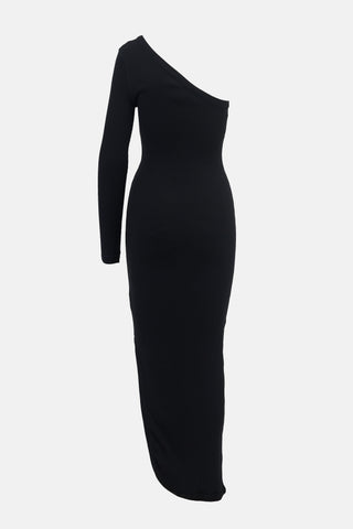 AMI Paris Ribbed One Shoulder Dress