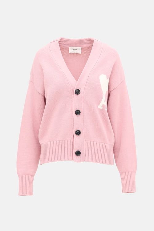 AMI Paris Wool Ami De Coeur Cardigan