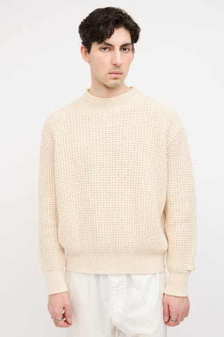 Aimé Leon Dore Cream Waffle Knit Sweater