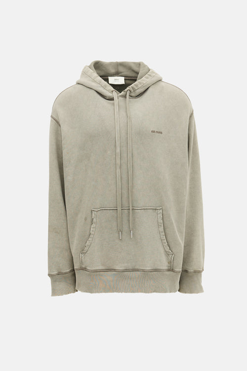 AMI Paris Faded Out Logo Hoodie